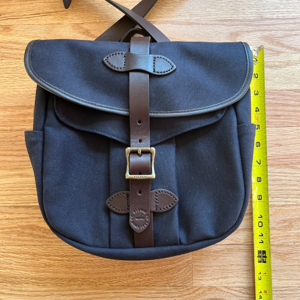 Filson Navy Canvas Field Bag with Leather Accents - Picture 11 of 12